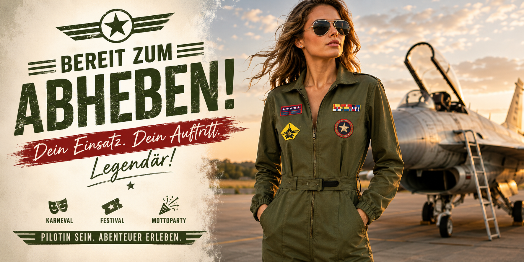Kampfpilotinnen-Kostüm im Einsatz